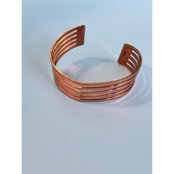 Renoir Copper Cuff Bracelet Circa 1940-1960 Openwork Design Made In USA - Picture 4 of 5